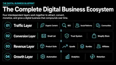 Real page from The Digital Business Blueprint showing the Complete Digital Business Ecosystem map.